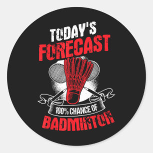 Badminton Player Sportsman Athlete Game Racquet Lo Classic Round Sticker