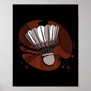 Badminton Player Sportsman Athlete Game Shuttle Lo Poster