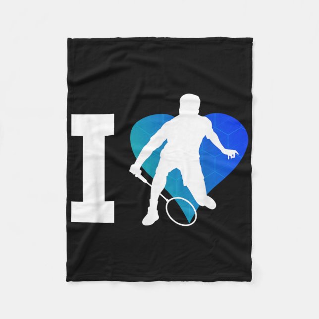 Badminton Player Squash Mens Shuttle Badminton  Fleece Blanket (Front)
