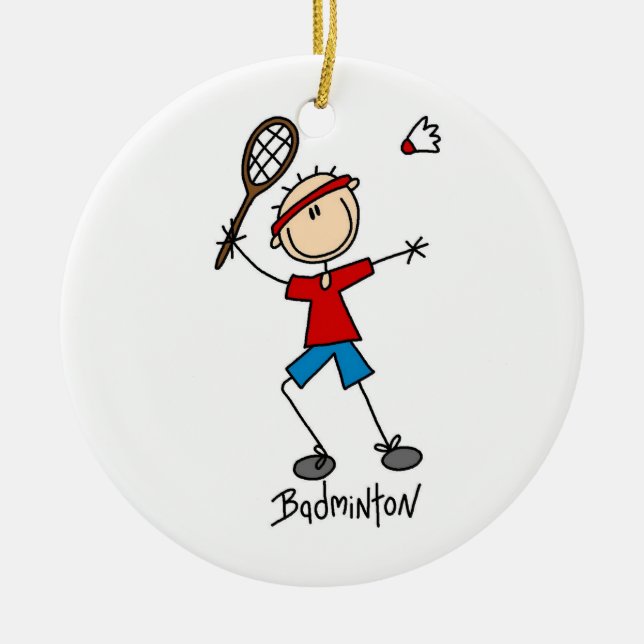 Badminton Player T-shirts and Gifts Ceramic Ornament (Front)