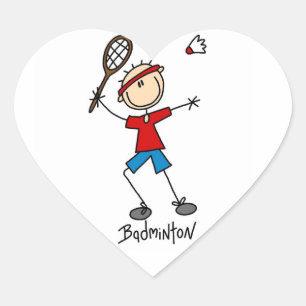 Badminton Player T-shirts and Gifts Heart Sticker