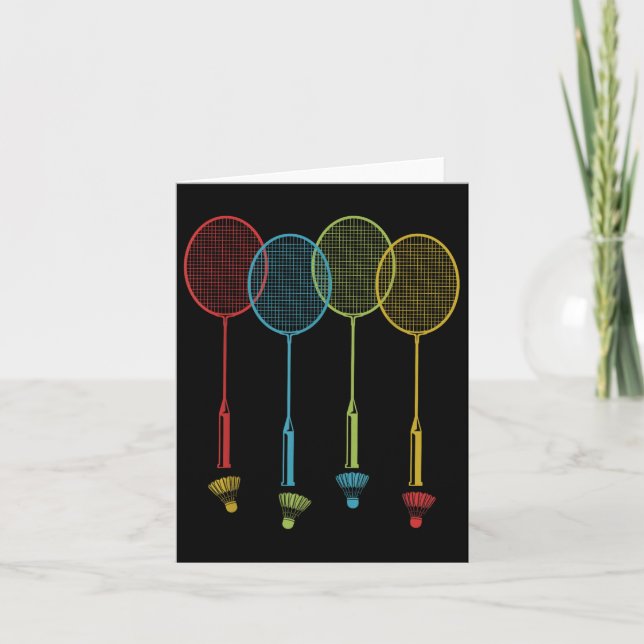 Badminton Player Team Shuttle Coach Match Badminto Card (Front)