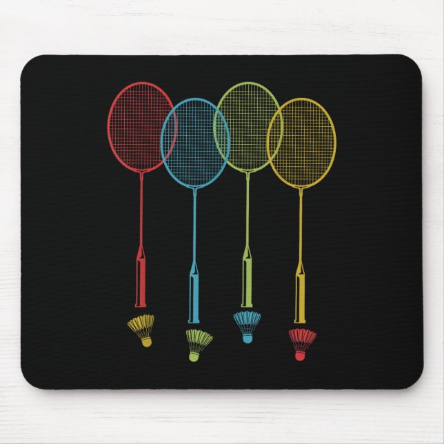 Badminton Player Team Shuttle Coach Match Badminto Mouse Pad (Front)