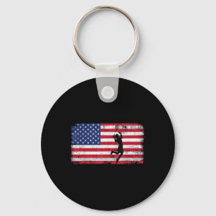 Badminton Player Usa Flag For Men Women Coach, Bad Keychain