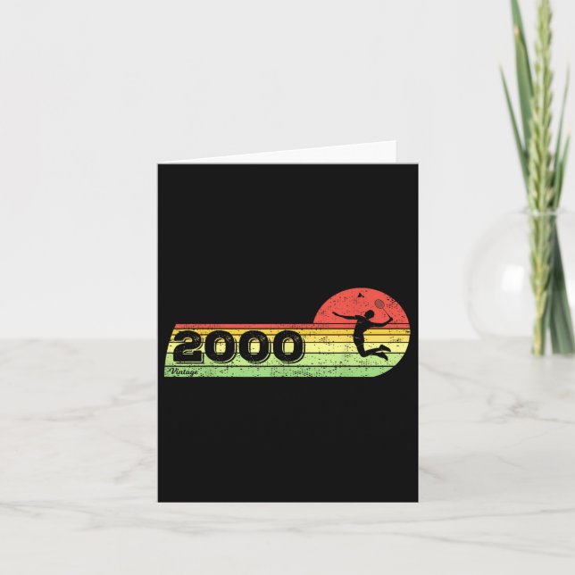 Badminton-player Vintage 2000 Birthday Shuttle Bad Card (Front)