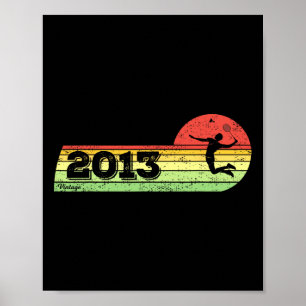 Badminton-player Vintage 2013 Birthday Shuttle Bad Poster