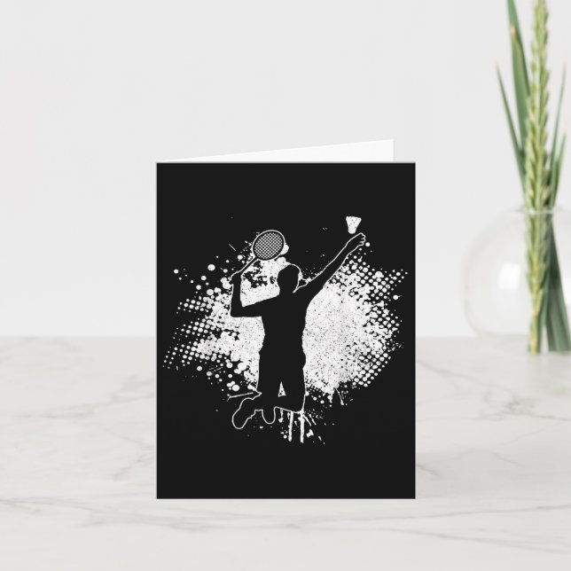 Badminton Player Vintage Badminton  Card (Front)