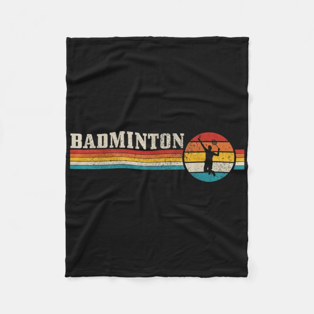 Badminton Player Vintage Badminton  Fleece Blanket (Front)