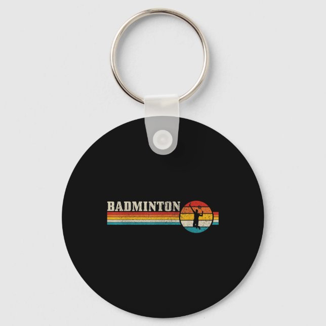 Badminton Player Vintage Badminton  Keychain (Front)