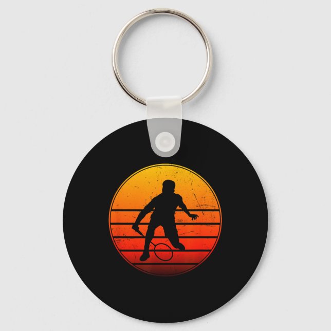 Badminton Player Womens Badminton Shuttle  Keychain (Front)