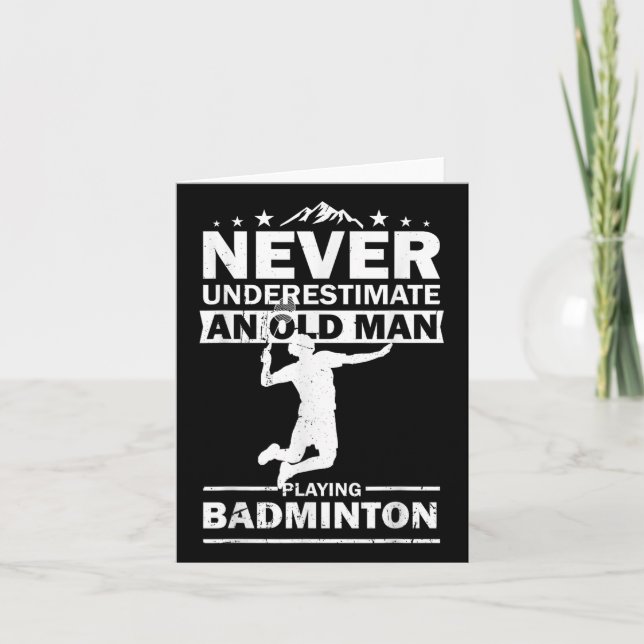 Badminton Player Womens Mens Shuttle Funny Badmint Card (Front)