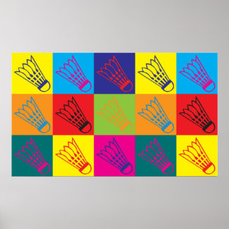 Badminton Pop Art Poster