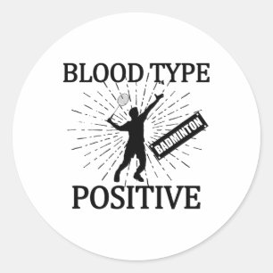 Badminton Positive Shuttle Court Game Sport Badmin Classic Round Sticker