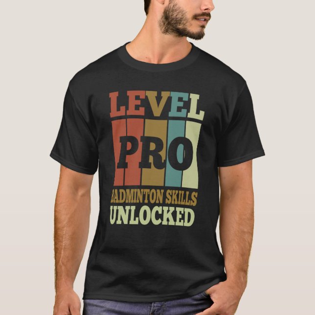 Badminton Pro Unlocked Vintage Style Unique T-Shirt (Front)