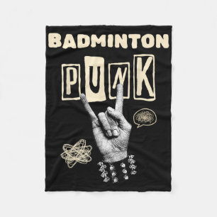Badminton Punk Rock N Roll Racket Shuttle Sport  Fleece Blanket