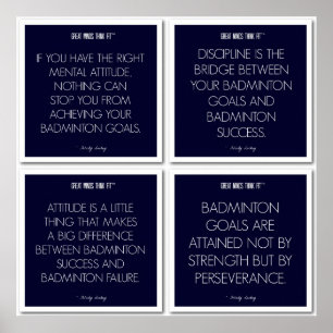 Badminton Quotes for Motivation: Success Poster