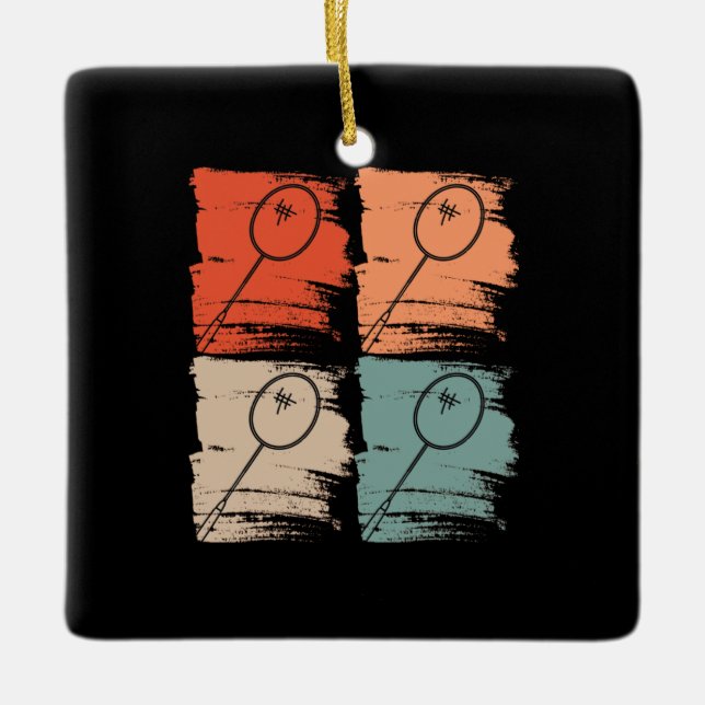Badminton Racket Badminton Retro Ceramic Ornament (Front)