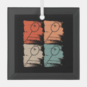 Badminton Racket Badminton Retro Glass Ornament