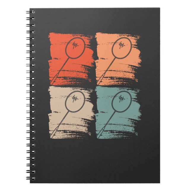 Badminton Racket Badminton Retro Notebook (Front)
