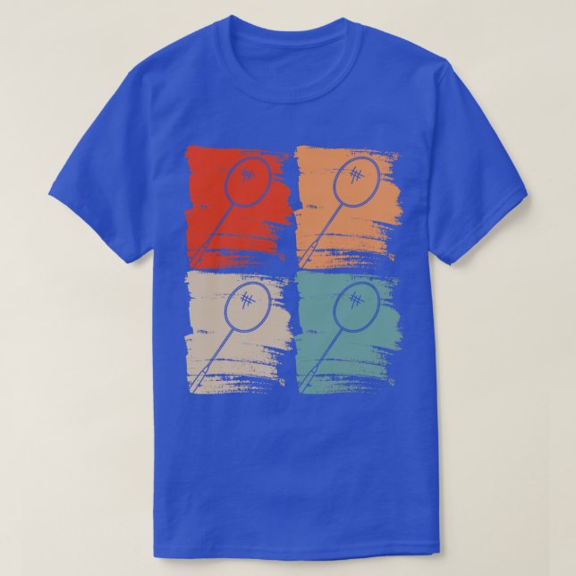 Badminton Racket Badminton Retro T-Shirt (Design Front)