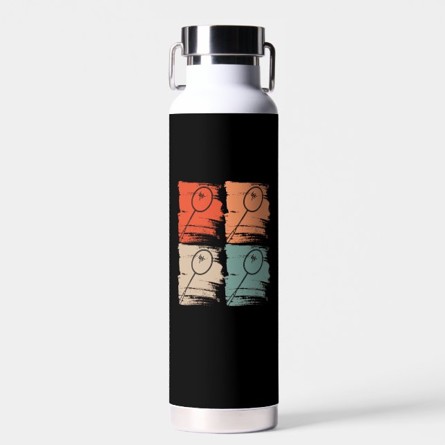 Badminton Racket Badminton Retro Water Bottle (Front)