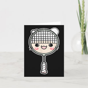 Badminton Racket Cartoon Face Shuttle Player  Card