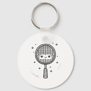 Badminton Racket Comic Shuttle Keychain