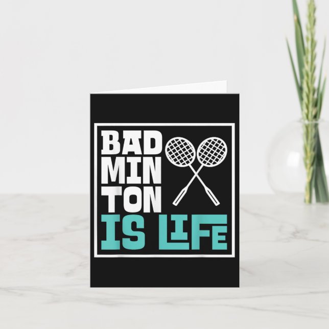 Badminton Racket - Funny Badminton Player  Card (Front)