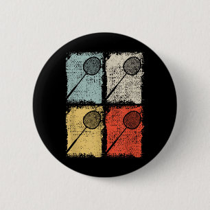 Badminton Racket Retro Badminton Player,badminton 2 Inch Round Button
