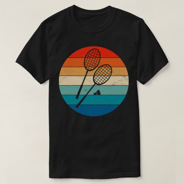 Badminton Rackets and Shuttlecock T-Shirt (Design Front)