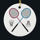 Badminton Rackets Birdies Shuttlecocks Ceramic Ornament<br><div class="desc">Badminton 
Rackets 
Birdies 
Shuttlecocks</div>