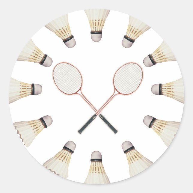 Badminton Rackets Classic Round Sticker (Front)