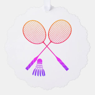 Badminton Rackets Shuttlecock Birdie Ombre  Ornament Card