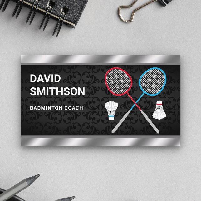 Badminton Rackets Shuttlecock Professional Coach Business Card (Creator Uploaded)