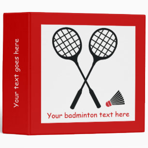 Badminton racquet and shuttlecock custom binder