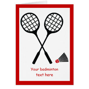 Badminton racquet and shuttlecock vertical card