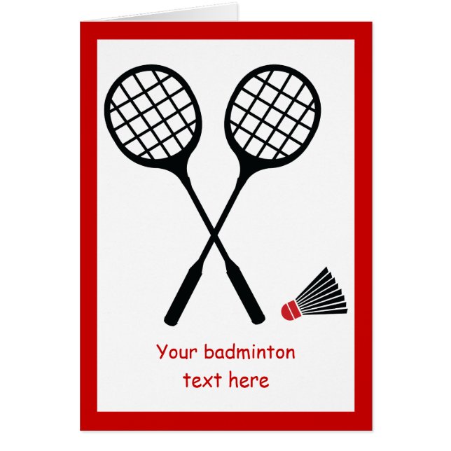 Badminton racquet and shuttlecock vertical card (Front)