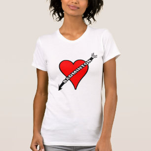 Badminton Red Heart T-Shirt