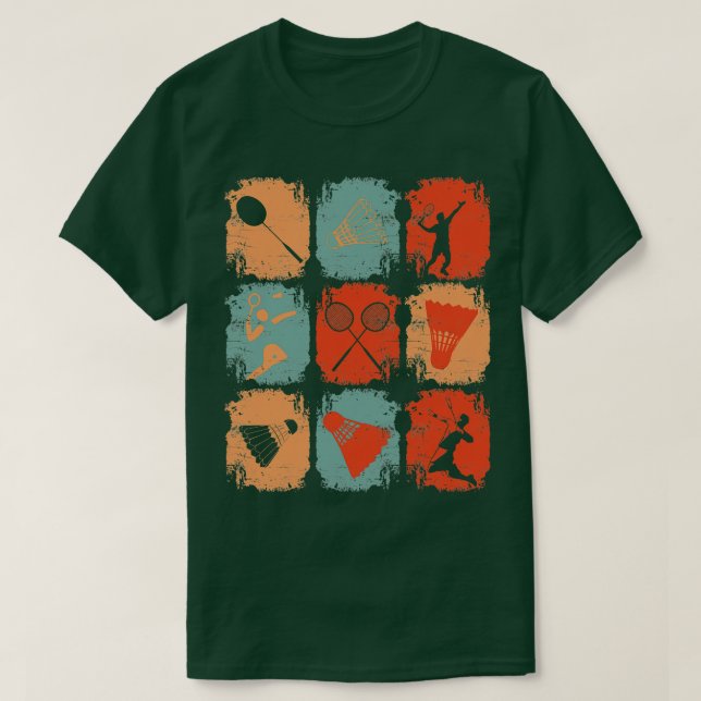 Badminton Retro 2 T-Shirt (Design Front)