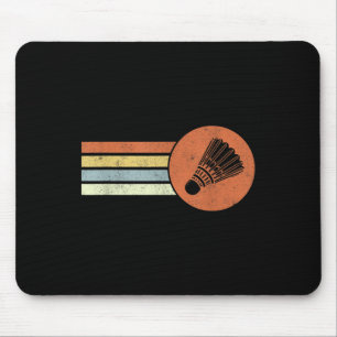 Badminton Retro Birdie Smash Shuttle Vintage Badmi Mouse Pad