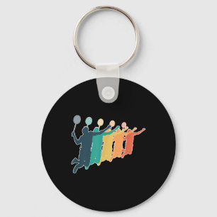 Badminton Retro Racket Keychain
