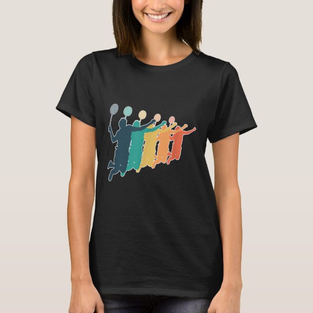 Badminton Retro Racket  T-Shirt (Front)