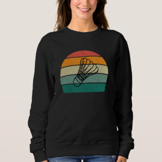 Badminton Retro Sunset Mens Womens Sweatshirt