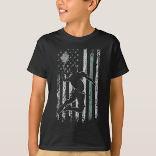 Badminton Retro Usa Flag Shuttle 4th Of July Badmi T-Shirt