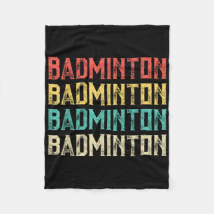 Badminton, Retro Vintage Badminton Fleece Blanket