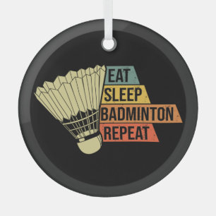 Badminton Retro Vintage Glass Ornament