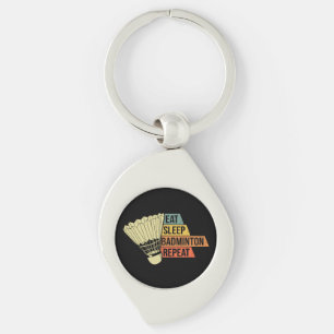 Badminton Retro Vintage Keychain
