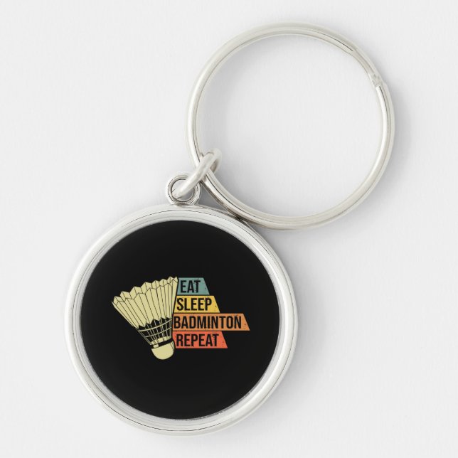 Badminton Retro Vintage Keychain (Front)