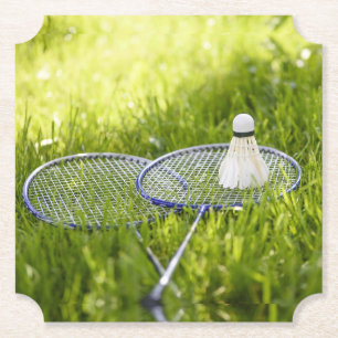 Badminton Set to Go Paper Coaster