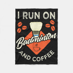 Badminton Shirt Funny Coffee Lover Badminton Playe Fleece Blanket